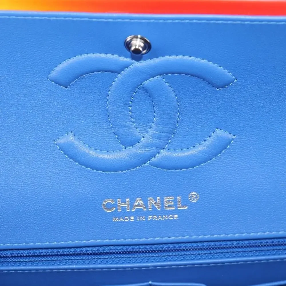 Chanel Matelasse Lambskin Chain Shoulder Bag Rainbow CC